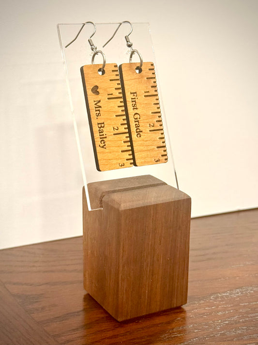 Personalized Teacher Ruler Earrings