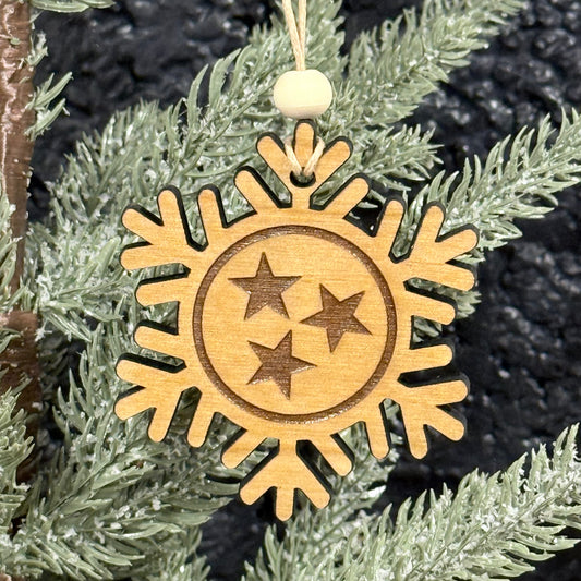 TN Tri-Star Snowflake Ornament